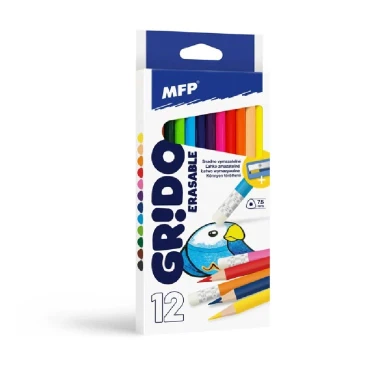 Pastelky MFP 12 ks Gumovací triangular s ořezávátkem