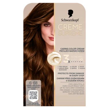 Schwarzkopf Creme Supreme Pečující barvicí krém 6-68 tmavá karamelová blond