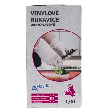 Q Home jednoráz rukavice(100ks/kra)L/XL