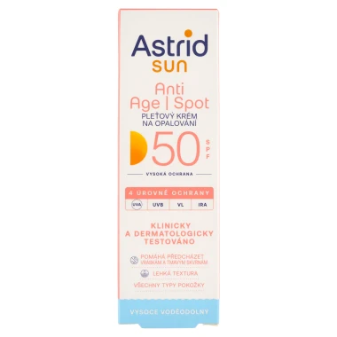 Astrid Sun Anti age spot pleťový krém na opalování SPF 50 50ml