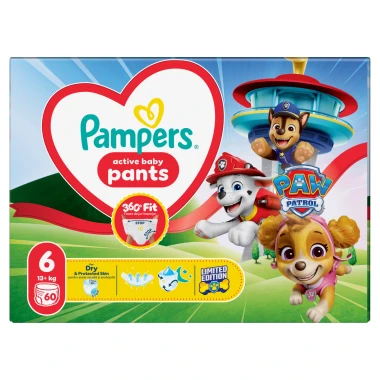 Pampers Active Baby Pants Tlapková Patrola, vel. 6, 60 ks