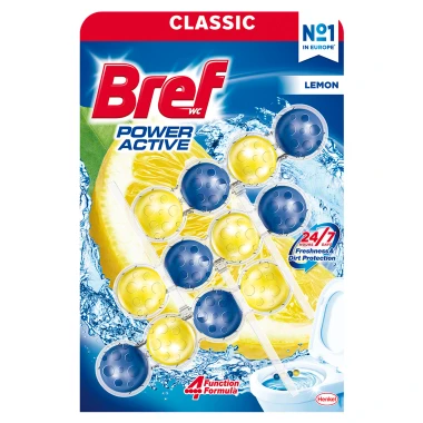 Bref Power Active Lemon tuhý WC blok 3 x 50g