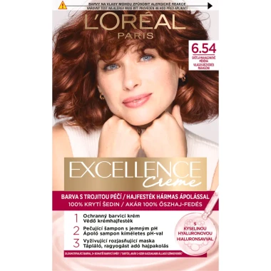 L'Oréal Paris Excellence Créme permanentní barva na vlasy 6.54 světlá mahagonově měděná