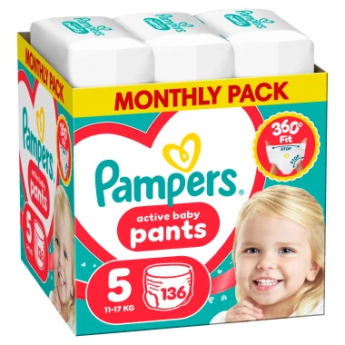 Pampers Active Baby Pants, vel. 5, 136 ks