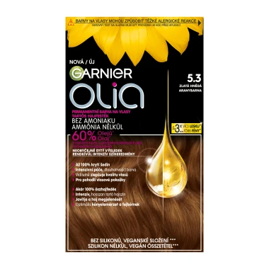 Garnier Olia permanentní barva na vlasy 5.3 Zlatá hnědá, 60+60+54ml