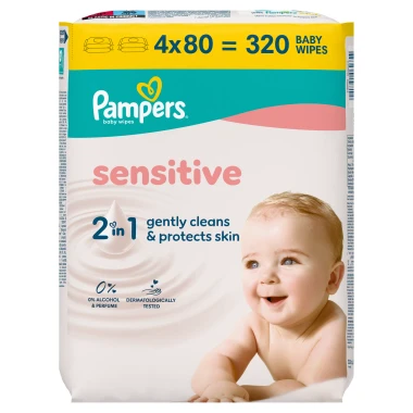 Pampers Sensitive Baby Čisticí ubrousky pro miminko 320 ks