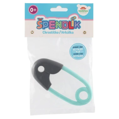 Teddies chrastítko špendlík tyrkysové 1 ks