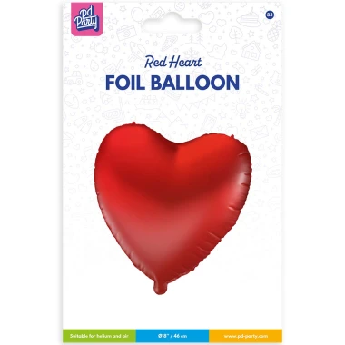 PD Fóliový balónek srdce červené 46 cm