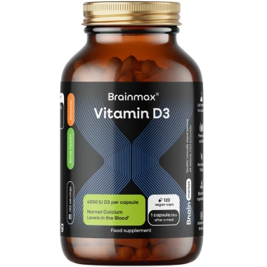 BrainMax Vitamin D3, 4000 IU 120 kapslí