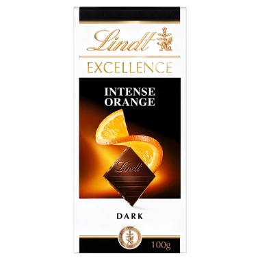 Lindt Excellence hořká čokoláda s kousky mandlí a s pomerančovou šťávou 100 g