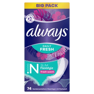 Always Daily Fresh Slim Flexistyle Intimky se svěží vůní 74 ks