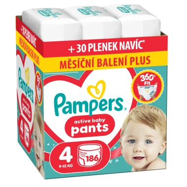 Pampers Active Baby Pants, vel. 4, 186 ks
