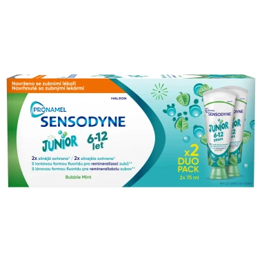 Sensodyne Pronamel Junior Bubble Mint zubní pasta s fluoridem 2 x 75 ml