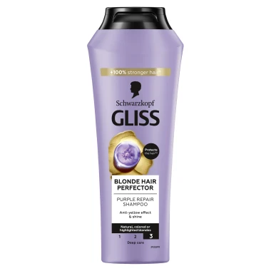 Schwarzkopf Gliss Blonde Hair Perfector Fialový šampon 250ml