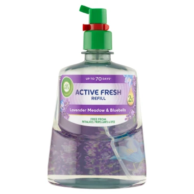 Air Wick Active Fresh Náplň na vodní bázi do automatického difuzéru levandulová louka a kvítky 228 ml
