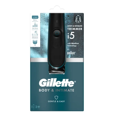Gillette Body & Intimate Trimmer i5, Pánský zastřihovač intimních partií, vodotěsný