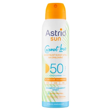 Astrid Sun Coconut Love neviditelný suchý sprej na opalování SPF 50 150 ml