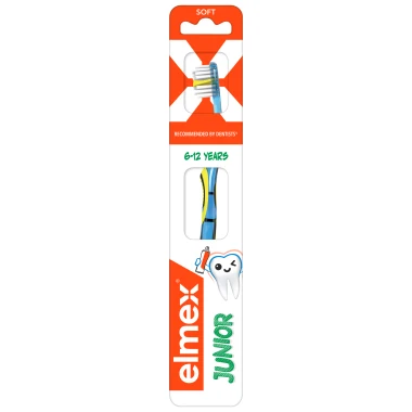 elmex®Junior dětský zubní kartáček měkký pro děti ve věku 6-12 let 1ks
