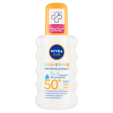 Nivea Sun Sensitive Protect dětský sprej na opalování OF 50+ 200 ml