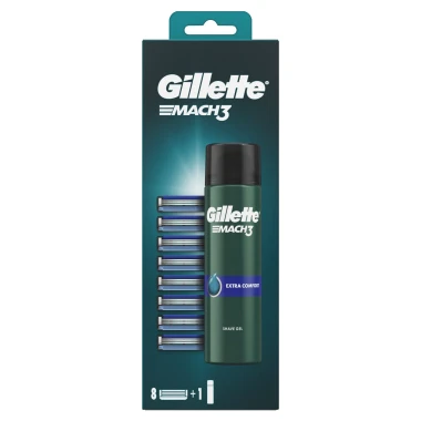 Gillette Mach3 8 náhradních holicích hlavic + gel na holení 200 ml