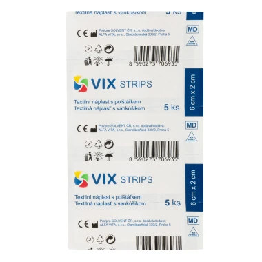 VIX Textilní náplast stříhaná 8x4 cm 3 ks