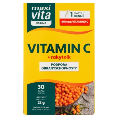 Maxi Vita Herbal Vitamin C + rakytník 30 kapslí 23g