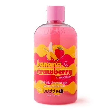 Bubble T Jahodovo-banánový sprchový gel a pěna do koupele Smoothie 500 ml