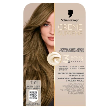 Schwarzkopf Creme Supreme Pečující barvicí krém 7-0 přirozená blond