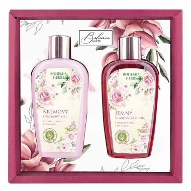 Bohemia Herbs dárkové balení Růže sprchový gel 250 ml a vlasový šampon 250 ml