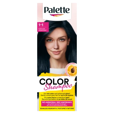 Palette Color Shampoo barva na vlasy modročerný 1-1