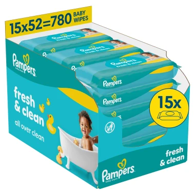 Pampers Fresh Clean Dětské čisticí ubrousky 780 ks