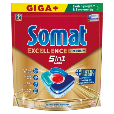 Somat Excellence Premium 5in1 Kapsle do myčky nádobí 65 ks