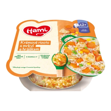 HAMI zeleninový talířek Krémové rizoto s mrkví a hráškem 230g