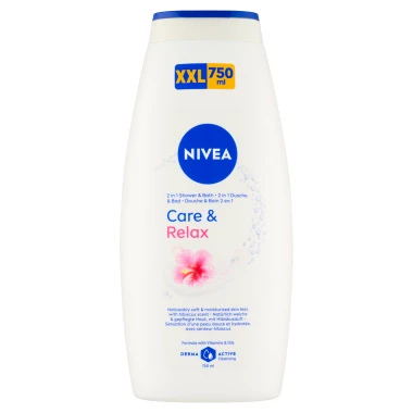 Nivea Care & Relax pečující sprchový gel a pěna do koupele 2 v 1 750 ml