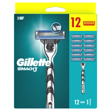 Gillette Mach3 Pánský holicí strojek + 12 holicích hlavic