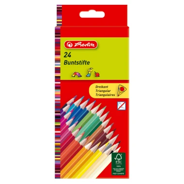 Pastelky trojhranné 24barev, lakované