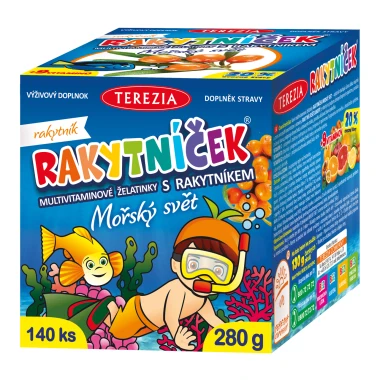 RAKYTNÍČEK Multivitaminové Želatinky S Rakytníkem MOŘSKÝ SVĚT 140 ks