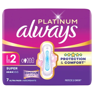 Always Platinum Super Hygienické vložky s křidélky 7 ks