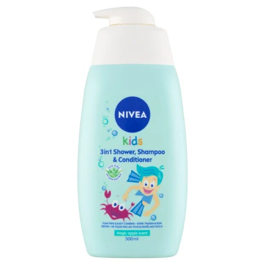 Nivea Kids Magic Apple Scent Dětský sprchový gel, šampon a kondicionér 3 v 1 500ml