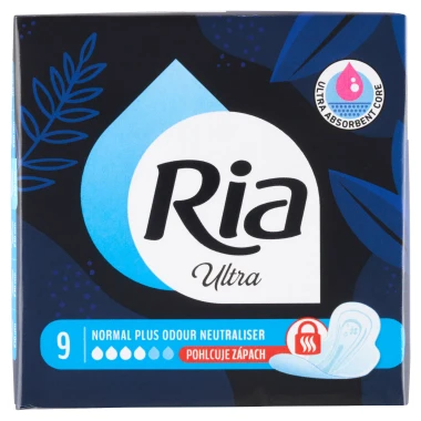 Ria Ultra Normal Plus Odour Neutraliser Hygienické vložky s křidélky 9 ks