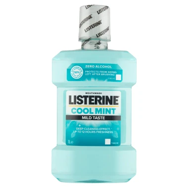 LISTERINE Cool Mint Mild Taste Ústní voda bez alkoholu 1 l