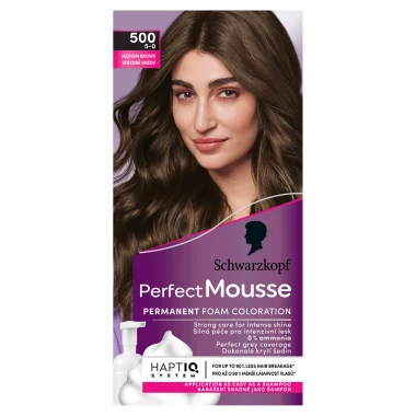 Schwarzkopf Perfect Mousse barva na vlasy Středně Hnědý 500 (5-0)