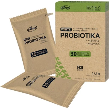 Vitar Probiotika forte + vláknina + vitamin C 30 kapslí 11,5g
