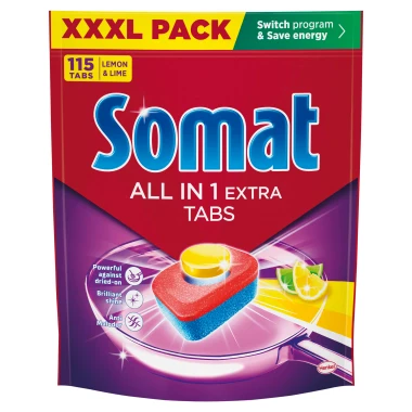 Somat All in 1 Extra Lemon & Lime tablety do myčky nádobí 115 ks 1909g