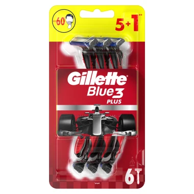 Gillette Blue3 Plus Comfort Jednorázové holicí strojky pro muže, 6 + 2 ks