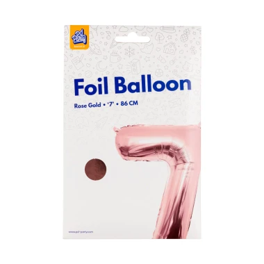 PD Party Fóliový balónek č. 7 zlatá růžová, 86 cm