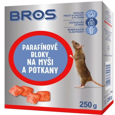 Bros parafínové bloky na myši a potkany 250 g