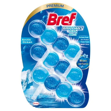 Bref Brilliant Gel All in 1 Artic Ocean Tuhý WC blok 3 x 42 g