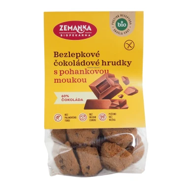 Biopekárna Zemanka BIO bezlepkové pohankové hrudky s čokoládou 100 g