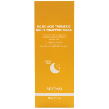 Mooyam Kojic Acid Turmeric Wrapping Mask noční slupovací maska s kurkumou 80 g